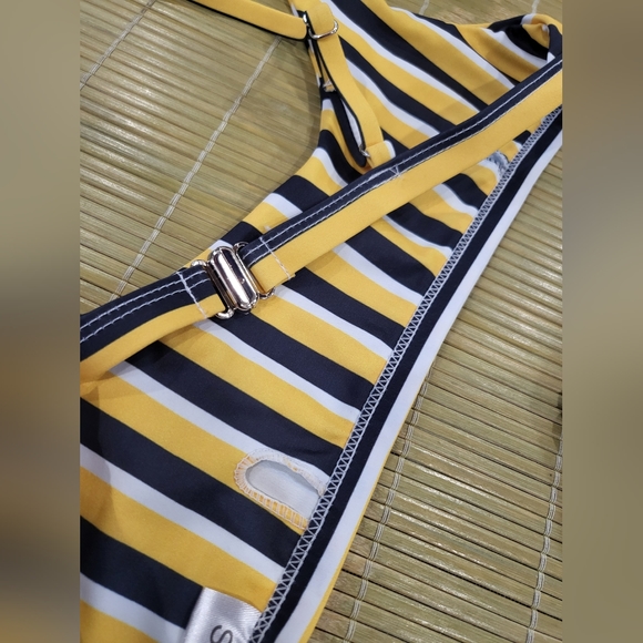 Yellow Black Stripe Small Bikini - Picture 7 of 7